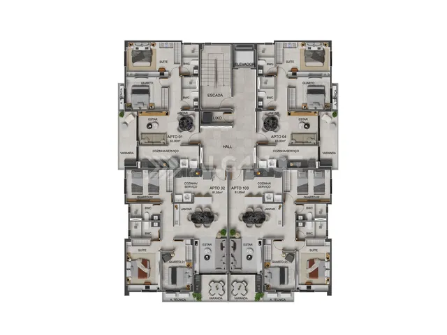 Imagem 11: Apto - 2 Quartos - 1 Suíte - 63,07 m² - Poço, Cabedelo/PB