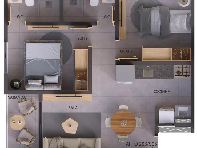Imagem 3: EQ Raízes Apartamento com 2 dormitórios