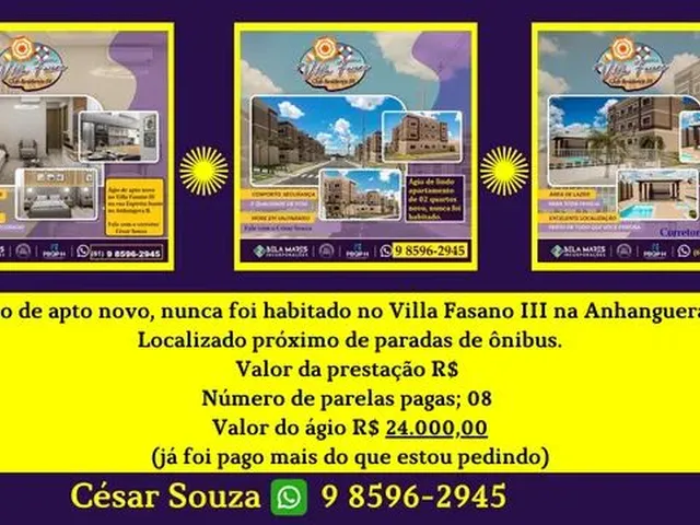 Imagem: Ágio de Apto Novo Sem Uso no Vila Fasano