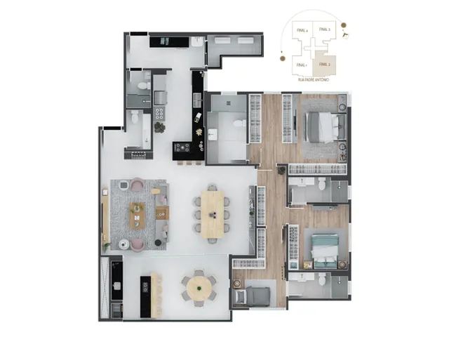 Imagem 5: Cobertura no Centro de Curitiba-Pr: 4 Quartos, 4 Vagas de Garagem, 274,92 M²