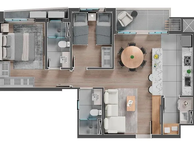 Imagem 3: Lançamento Apartamento à venda em Curitiba-PR, Campo Comprido: 3 quartos, 2 suítes, 4