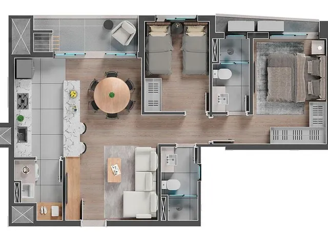 Imagem 5: Lançamento Apartamento à venda em Curitiba-PR, Campo Comprido: 3 quartos, 2 suítes, 4