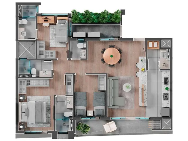 Imagem 8: Lançamento Apartamento à venda em Curitiba-PR, Campo Comprido: 3 quartos, 2 suítes, 4