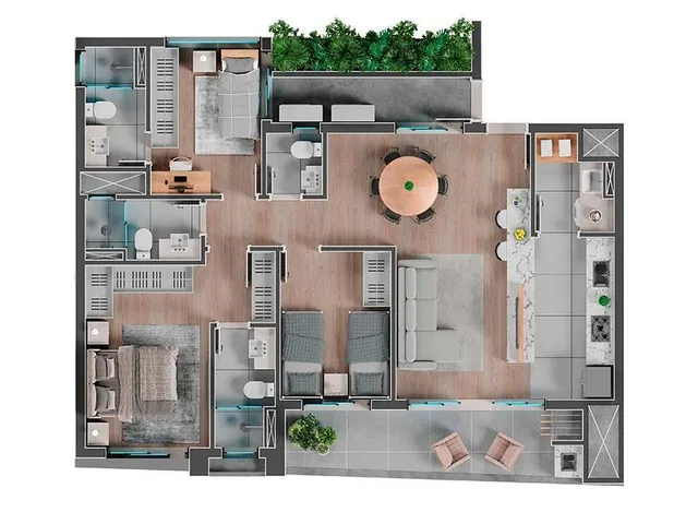 Imagem 9: Lançamento Apartamento à venda em Curitiba-PR, Campo Comprido: 3 quartos, 2 suítes, 4