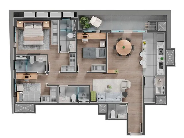 Imagem 12: Lançamento Apartamento à venda em Curitiba-PR, Campo Comprido: 3 quartos, 2 suítes, 4