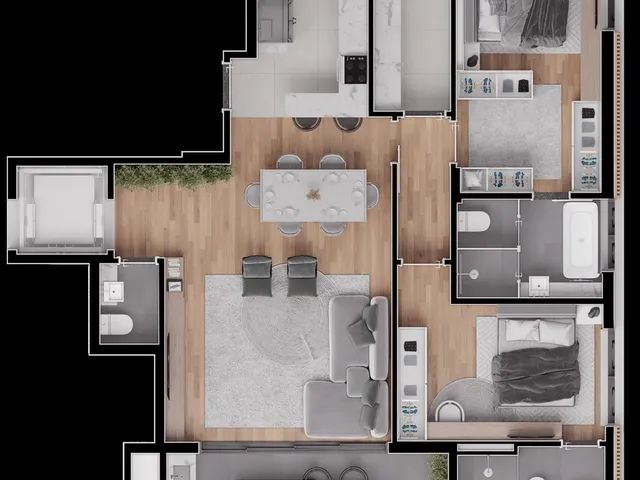 Imagem 2: Apartamento de Luxo no Centro de Curitiba-Pr: 2 Suítes, 2 Vagas de Garagem, 123,62 M²
