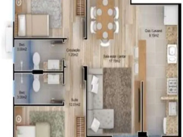 Imagem 14: Apartamento 2 Dormitorios novo pronto para morar com completo área de lazer no Bairro