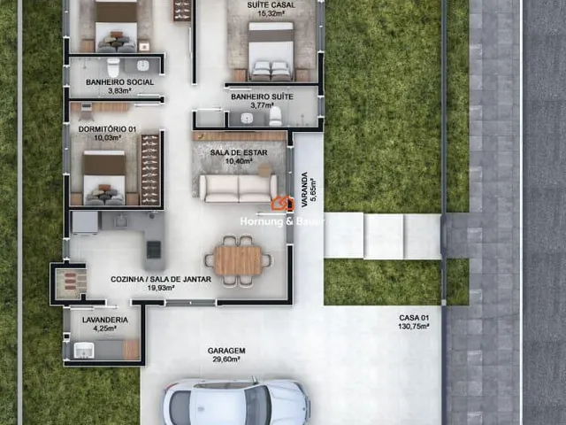 Imagem 2: Casa plana e com 3 dormitórios à venda em Dois Irmãos, bairro Industrial