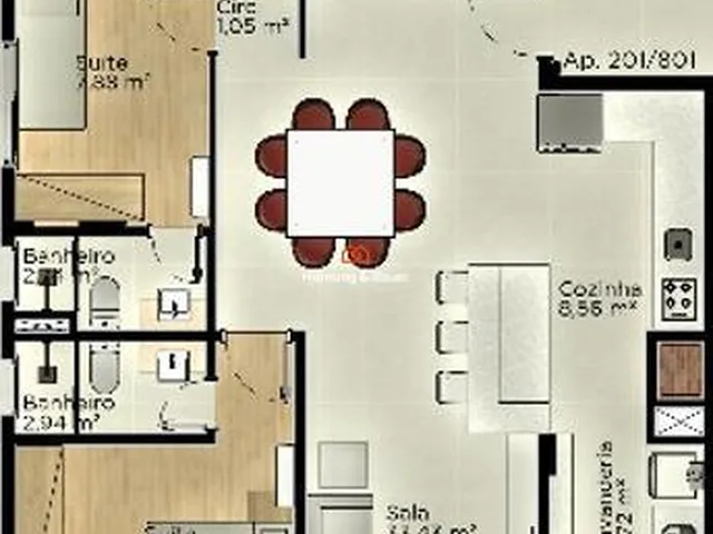 Imagem 7: Apartamento na Planta com Churrasqueira e Suíte em Estância Velha - Centro