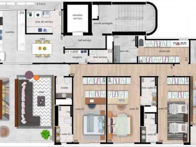 Imagem 3: Apartamento alto padrão 04 suítes à venda no Residencial Vilson Amadori em Pato Branco