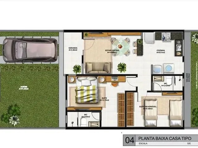 Imagem 1: Casa de Condomínio para Venda Tem 63 Metros Quadrados com 2 Quartos em Centro - Caucaia