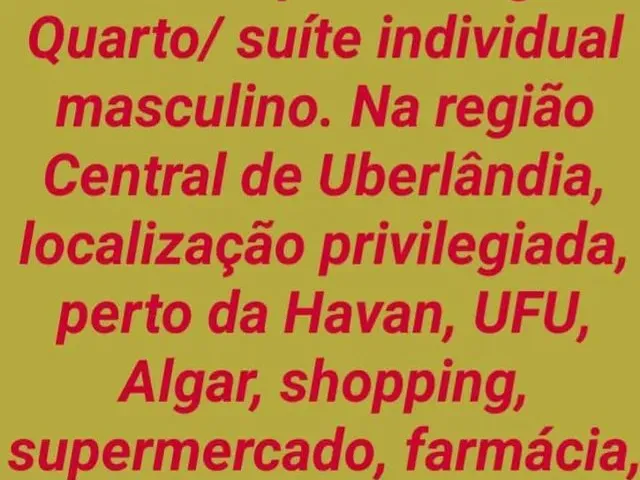Imagem 3: Quarto/Suíte Individual Masculino Perto da Ufu
