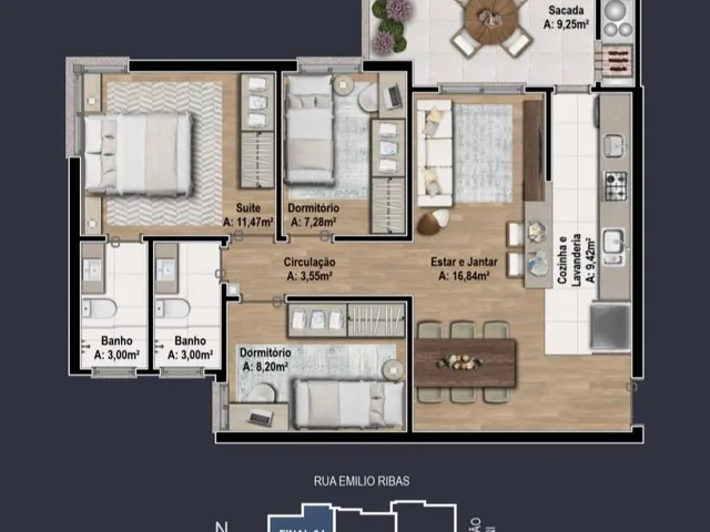 Imagem 2: Apto de 03 Quartos no Atmosfera Residence