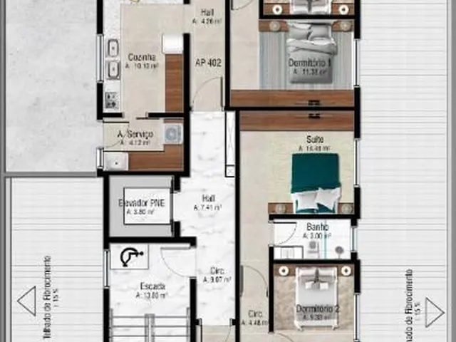 Imagem 2: Apartamento amplo de 3 dormitórios, 1 suíte, 1 vaga de garagem , sacada com chur