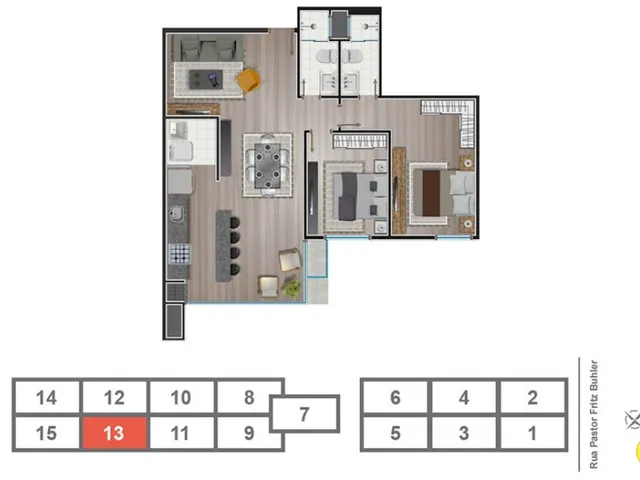 Imagem 3: Aluga apartamento Edifício Cosmopolitan Bairro Centro Joinville - Buch Imóveis