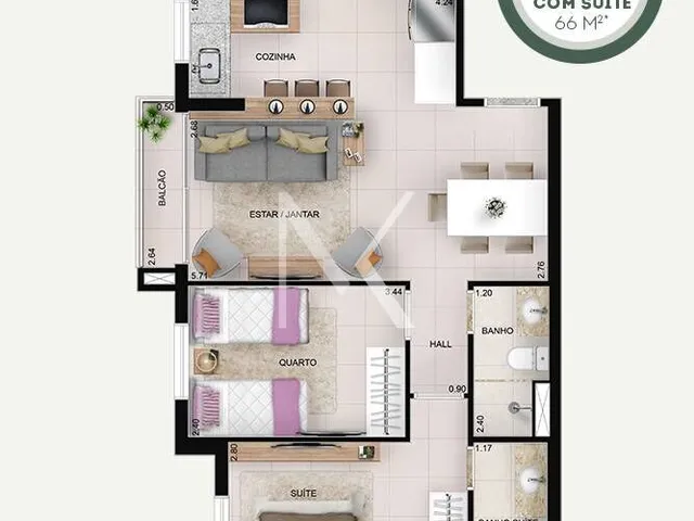 Imagem 6: 360 OESTE - Apartamento 2 Quartos com 1 Suíte no Setor Oeste