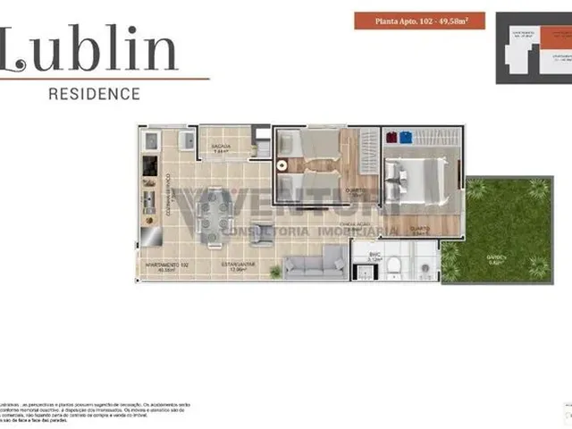 Imagem 12: Apartamento Semi Mobiliado 2 Quartos-Bom Jesus/Sjp