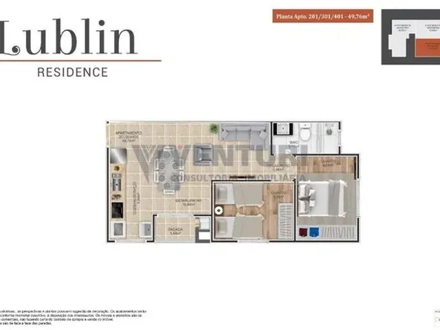 Imagem 7: Apartamento Semi Mobiliado 2 Quartos-Bom Jesus/Sjp