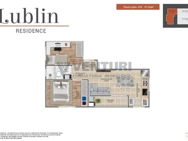 Imagem 16: Apartamento Semi Mobiliado 2 Quartos-Bom Jesus/Sjp