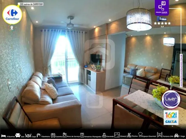 Imagem: Liber - 2 Quartos Decorado, 100 Mobiliado