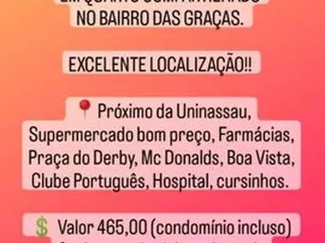 Imagem: Vaga Feminina em Quarto Compartilhado