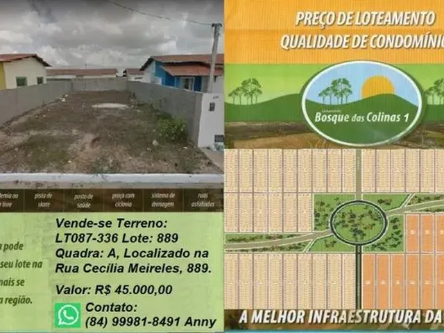 Imagem: Vendo Terreno Bosque das Colinas I