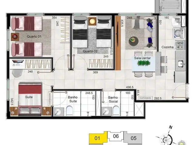 Imagem 7: Apartamento para Venda Tem 68 Metros Quadrados com 3 Quartos em Samambaia Norte