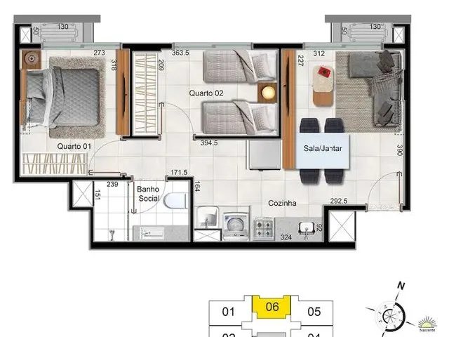 Imagem 12: Apartamento para Venda Tem 68 Metros Quadrados com 3 Quartos em Samambaia Norte