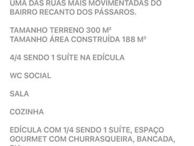 Imagem 6: Recanto dos Passaros Av Movimentada para Comercio com 300 M² Terreno Construído 220