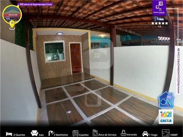 Imagem 1: Casa Duplex com 2 Quartos Sendo 1 com Varanda, Sala, Cozinha, 2 Banheiros, 2 Vagas e Quint
