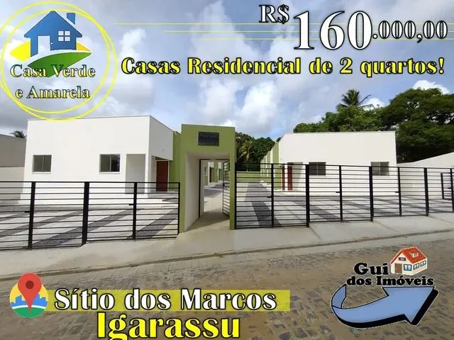Imagem 1: Casa de Condomínio Térrea para Venda Tem 50M² de 2 Quartos - Igarassu/Pe - 160 Mil