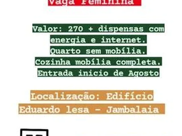 Imagem: Aluguel de Quarto- Vaga Feminina