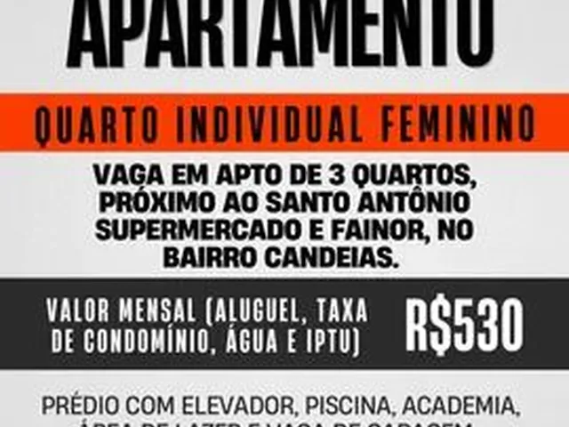 Imagem: Vaga Feminina em Apartamento no Candeias