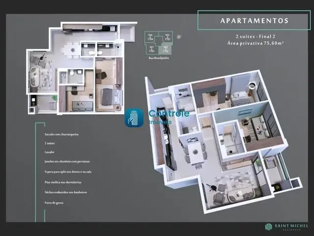 Imagem 6: Apartamento em Construção com 02 Dormitórios, Sendo 01 Suíte no Kobrasol