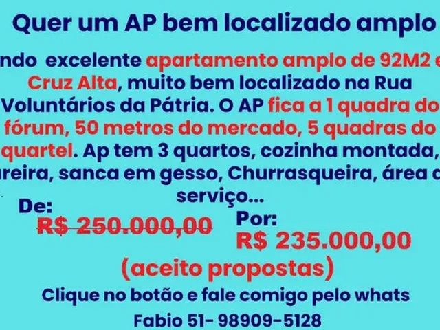 Imagem: Amplo Ap com 92M2 - Cruz Alta - 3Q - Cozinha