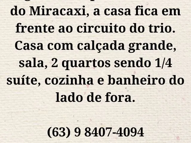 Imagem: Alugo Casa Temporada Miracaxi 2023