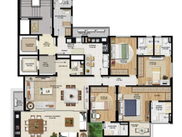 Imagem 5: Apartamento à Venda no Horto Florestal, Salvador-BA: 4 Quartos, 4 Suítes, 2 Salas, 6