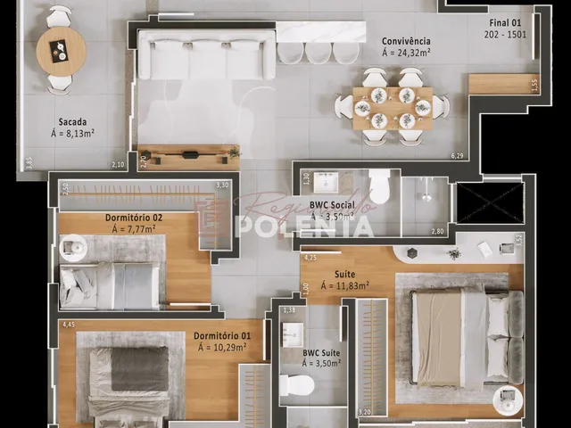 Imagem 15: PROVENCE RESIDENCIAL - APARTAMENTO DE 3 DORMITÓRIOS - À VENDA NO BAIRRO CENTRO