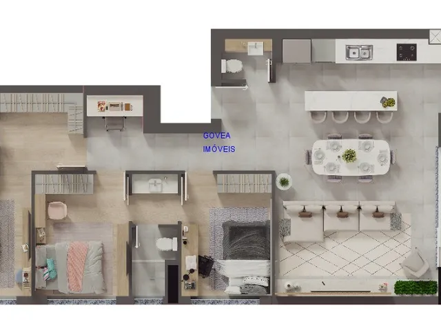 Imagem 4: Apartamentos, 2 a 3 Quartos, no Cristo Rei, Frente Jardim Botanico, Várias Plantas