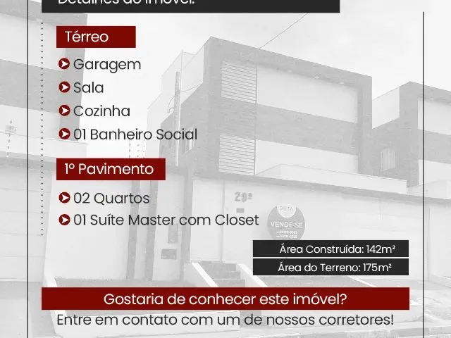 Imagem 2: Vende-Se Casa Perfeita no Caçari, com 3 Quartos, Móveis Planejados Apta a Financiar!