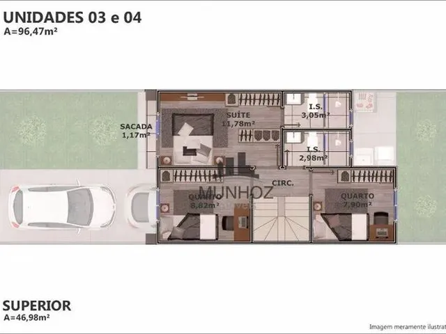 Imagem 2: Sobrado com 3 Dormitórios À Venda, 96 M² por R$ 560.000,00 - Barreirinha - Curitiba/Pr