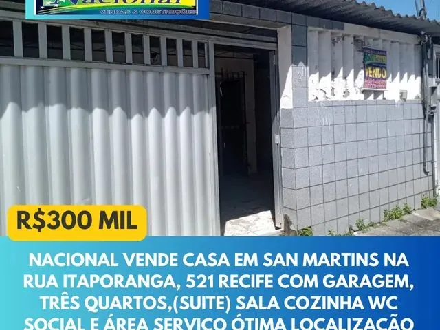 Imagem 5: Casa para Venda Tem 100 Metros Quadrados com 3 Quartos em san Martin - Recife - Pe