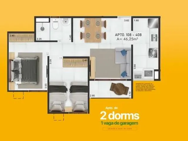Imagem: Apartamento para Venda Possui 46 Metros