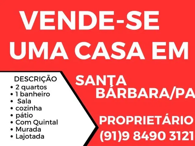 Imagem: Casa com Quintal em santa Bárbara/Pa