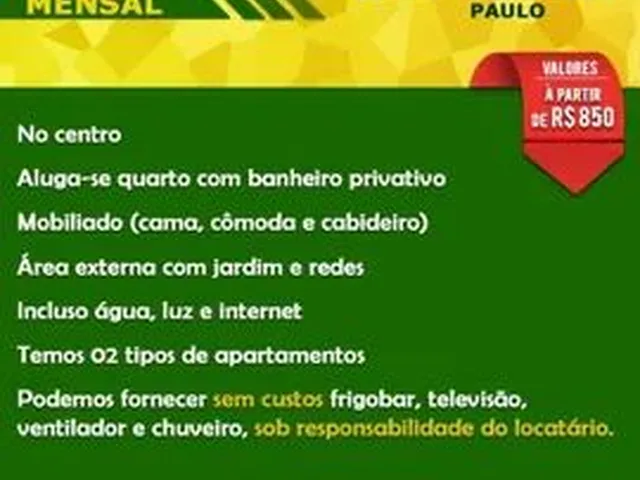 Imagem: Aluguel de Quarto Mensal