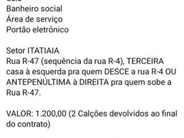 Imagem: Aluguel Casa Sozinha no Lote