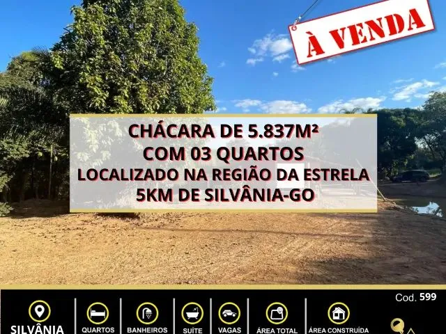 Imagem 1: Chácara de 5.837M² com 03 Quartos, Localizado na Região da Estrela, Silvânia-Go