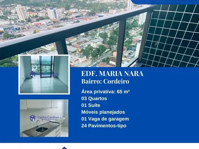 Imagem 1: Apartamento 3 Quartos no Cordeiro | 65 M² | Nascente | Edf. Maria Nara