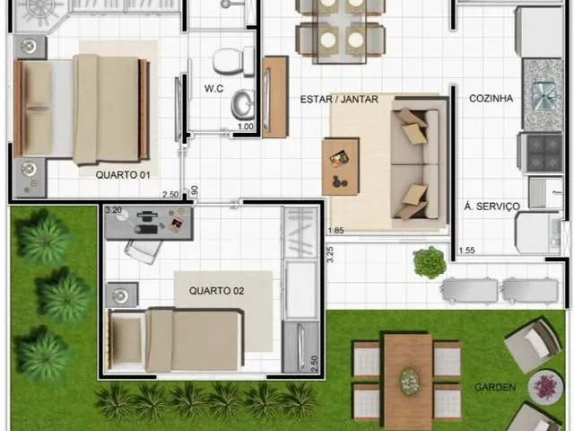 Imagem: Apto 2 Quartos Aluguel