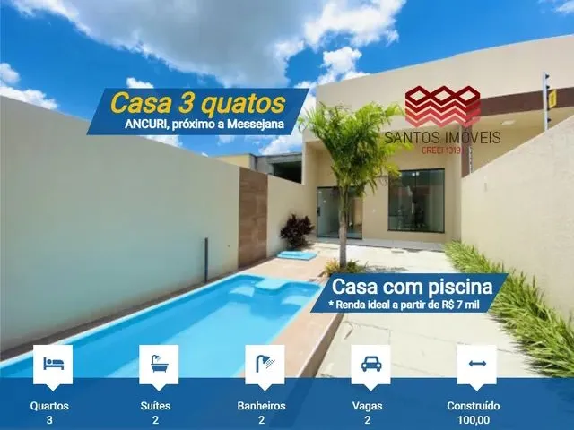 Imagem: Si Casa para Venda, com Piscina, 3 Quartos